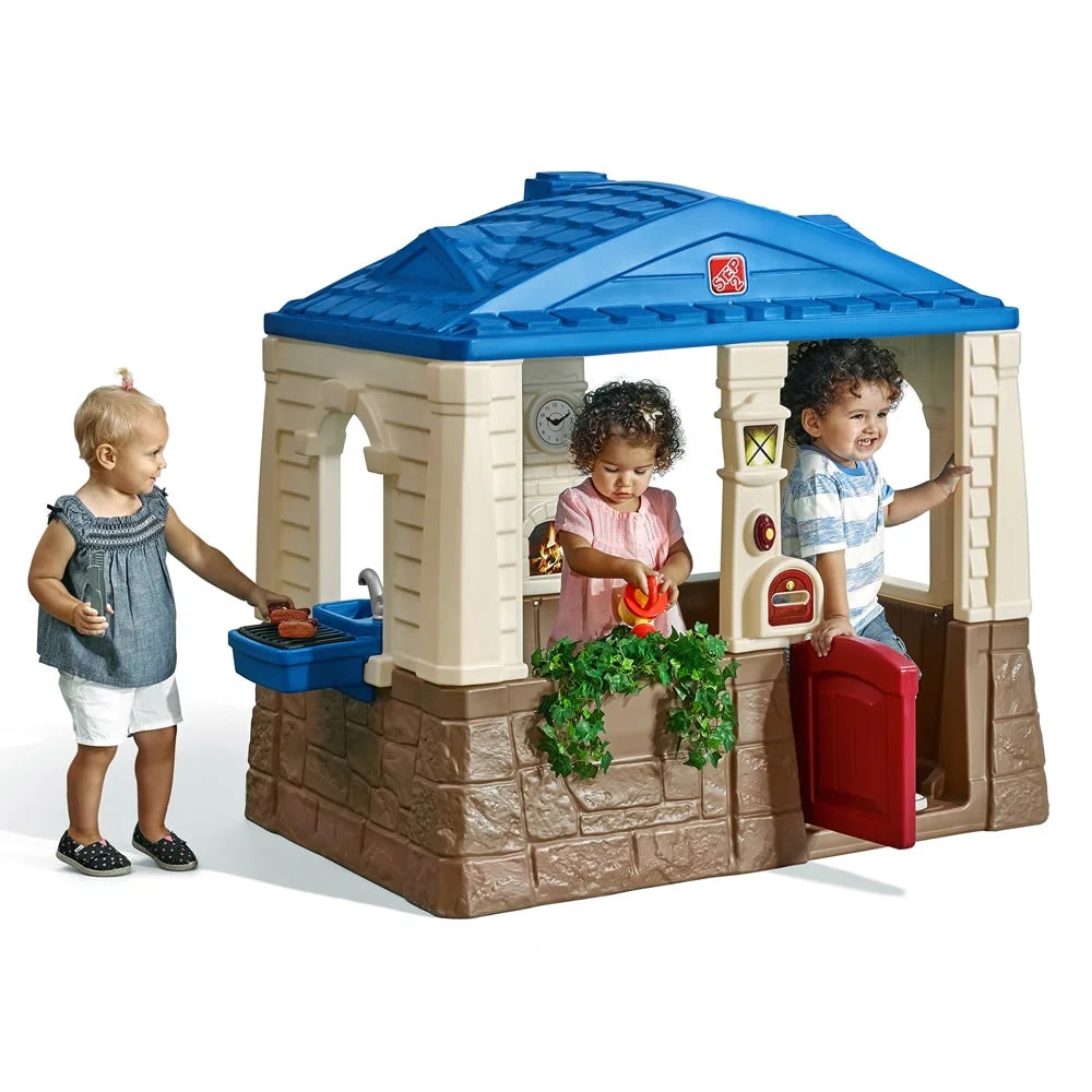 Neat & Tidy Cottage Playhouse Plastic Kids Outdoor Toys