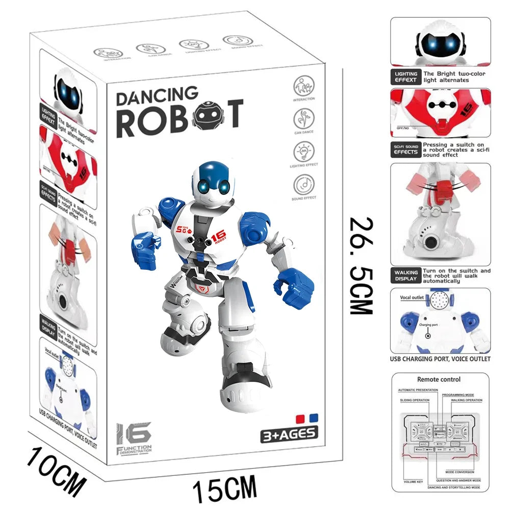 Kids Remote Control Intelligent Robot Toys,Educational Programmable Smart Robot,Perfect Gift for Boys 4 5 6 7 8+,Blue