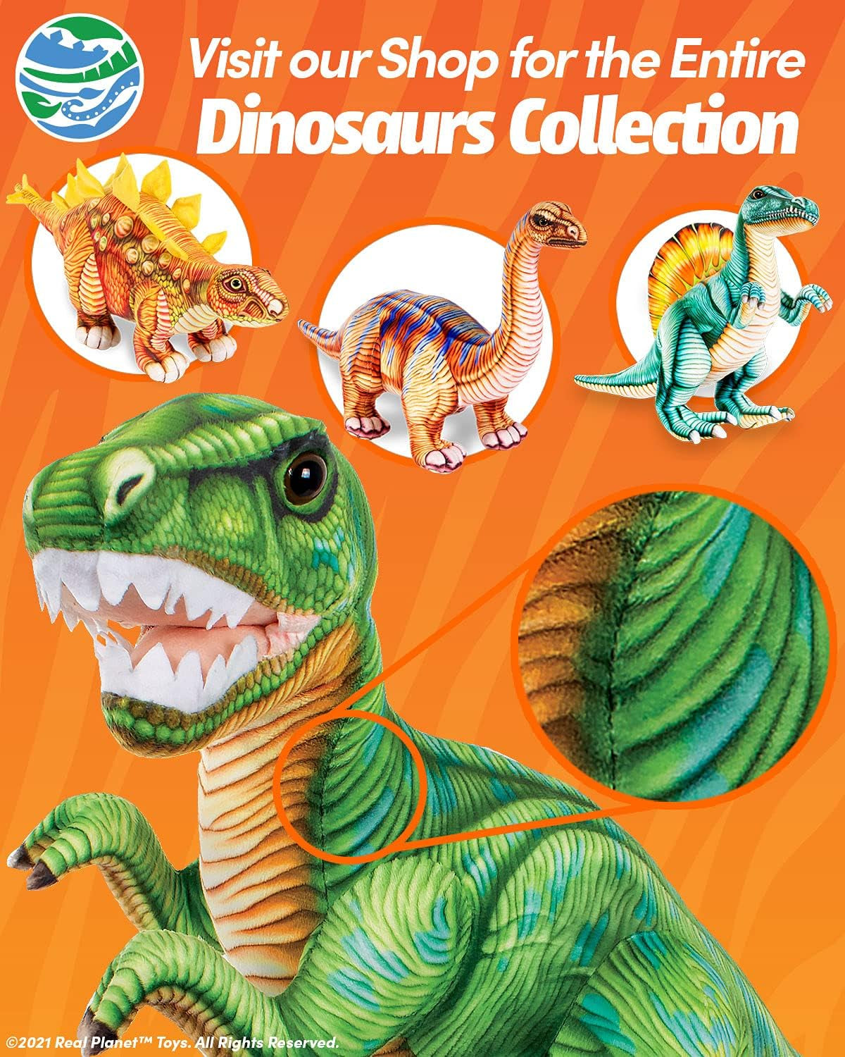 Dinosaur Plush Toy - Little Boy Plush Toys, Stuffed Animals, Dino Plushie, Baby Stuffed Dinosaur, Cute Dino (28" Long)