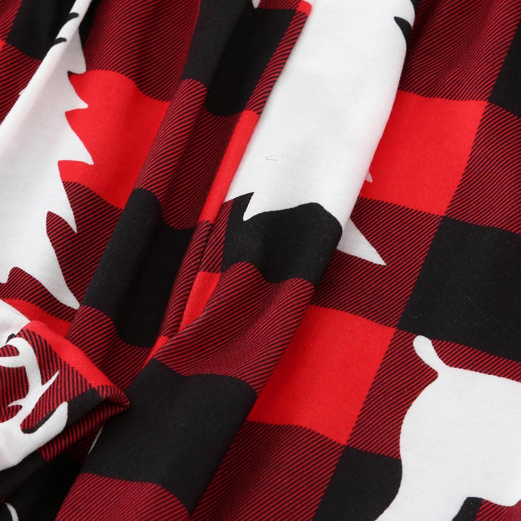 Matching Christmas Pjs for Family plus Size,Family Matching Pajamas Christmas Holiday Nightwear Household Sleepwear Sets Long Sleeve Pjs Red