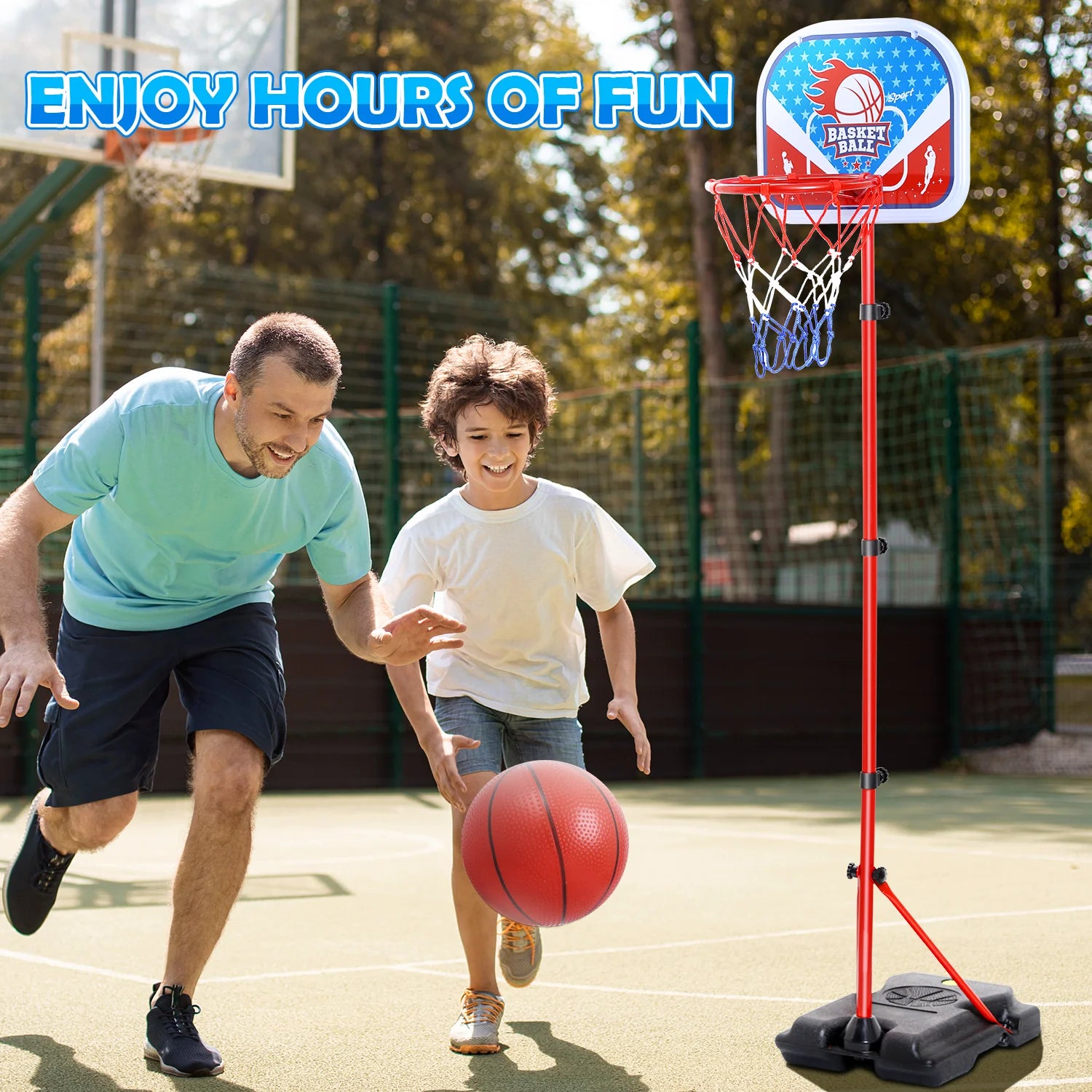 Kids Basketball Hoop Adjustable Height 2.9 Ft-6.2 Ft, Toddler Basketball Hoop Indoor Outdoor Portable Kids Basketball Goal Toys for Boys Girls Gift