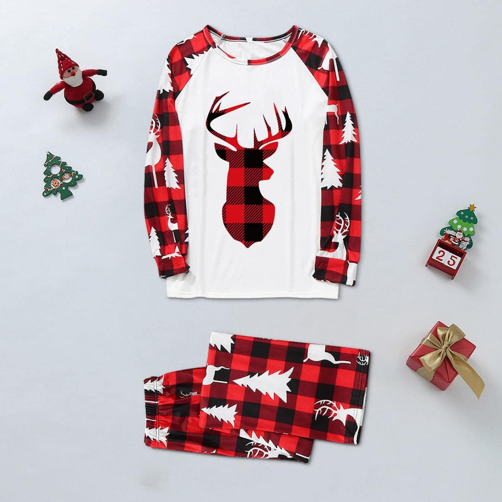 Matching Christmas Pjs for Family plus Size,Family Matching Pajamas Christmas Holiday Nightwear Household Sleepwear Sets Long Sleeve Pjs Red