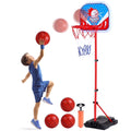 Kids Basketball Hoop Adjustable Height 2.9 Ft-6.2 Ft, Toddler Basketball Hoop Indoor Outdoor Portable Kids Basketball Goal Toys for Boys Girls Gift