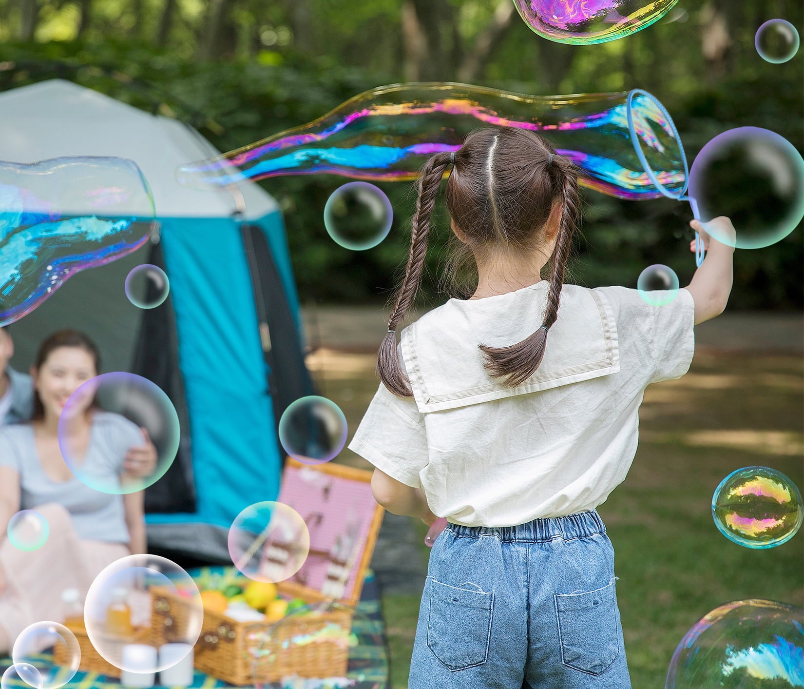 Big Bubble Wands Set for Kids, Giant Bubble Maker Toys with Tray for Summer Outdoor Activities Party Favors Gifts & Wedding, 15 Pcs